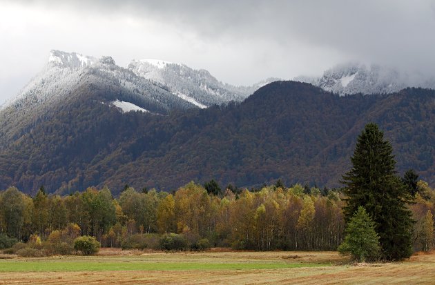 Wintereinbruch im Priental (Chiemgau, Oberbayern)