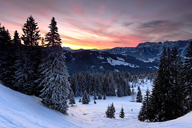 Wintermorgen in den Bergen